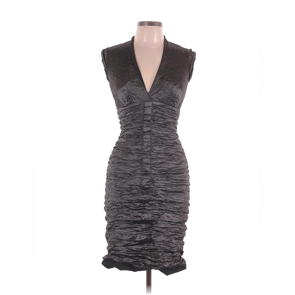 Nicole Miller Ruched Grey Dress